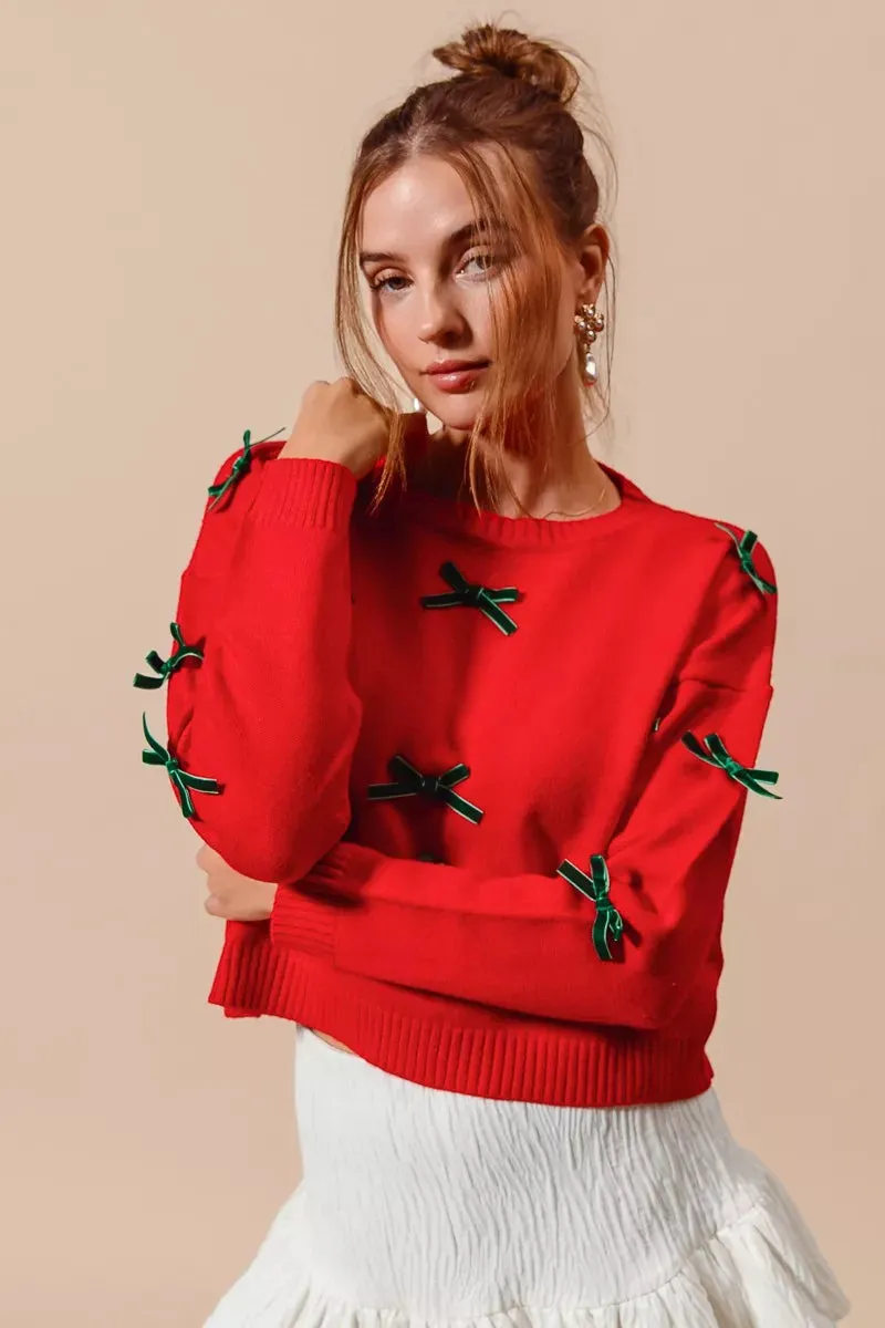 SO ME Ribbon Bow Applique Sweater sold by Charming Charlie product image thumbnail 4