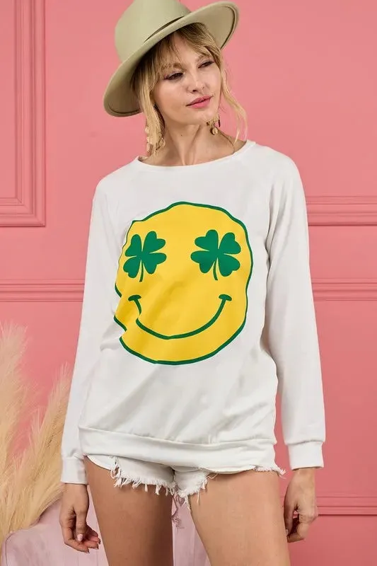BiBi Smile Face Graphic Round Neck Long Sleeve Top sold by Charming Charlie product image thumbnail 4
