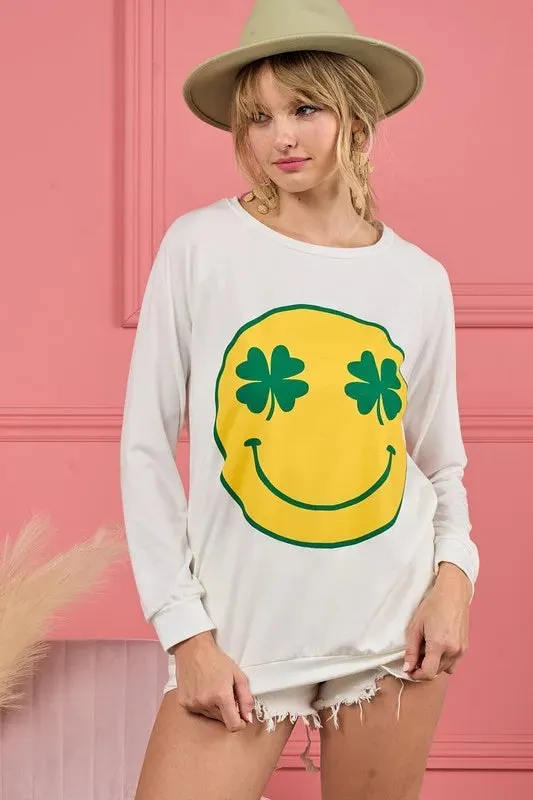 BiBi Smile Face Graphic Round Neck Long Sleeve Top sold by Charming Charlie product image thumbnail 5