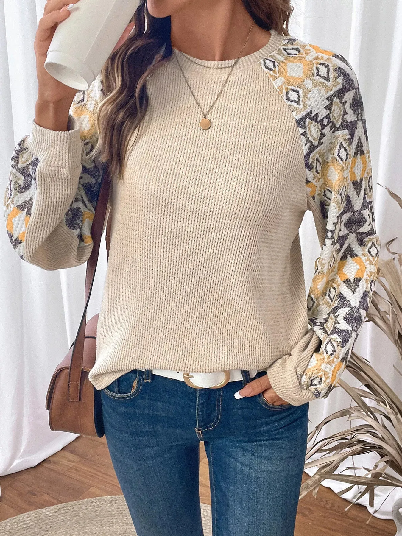 Geometric Pattern Long Sleeve T-Shirt sold by Charming Charlie product image thumbnail 5