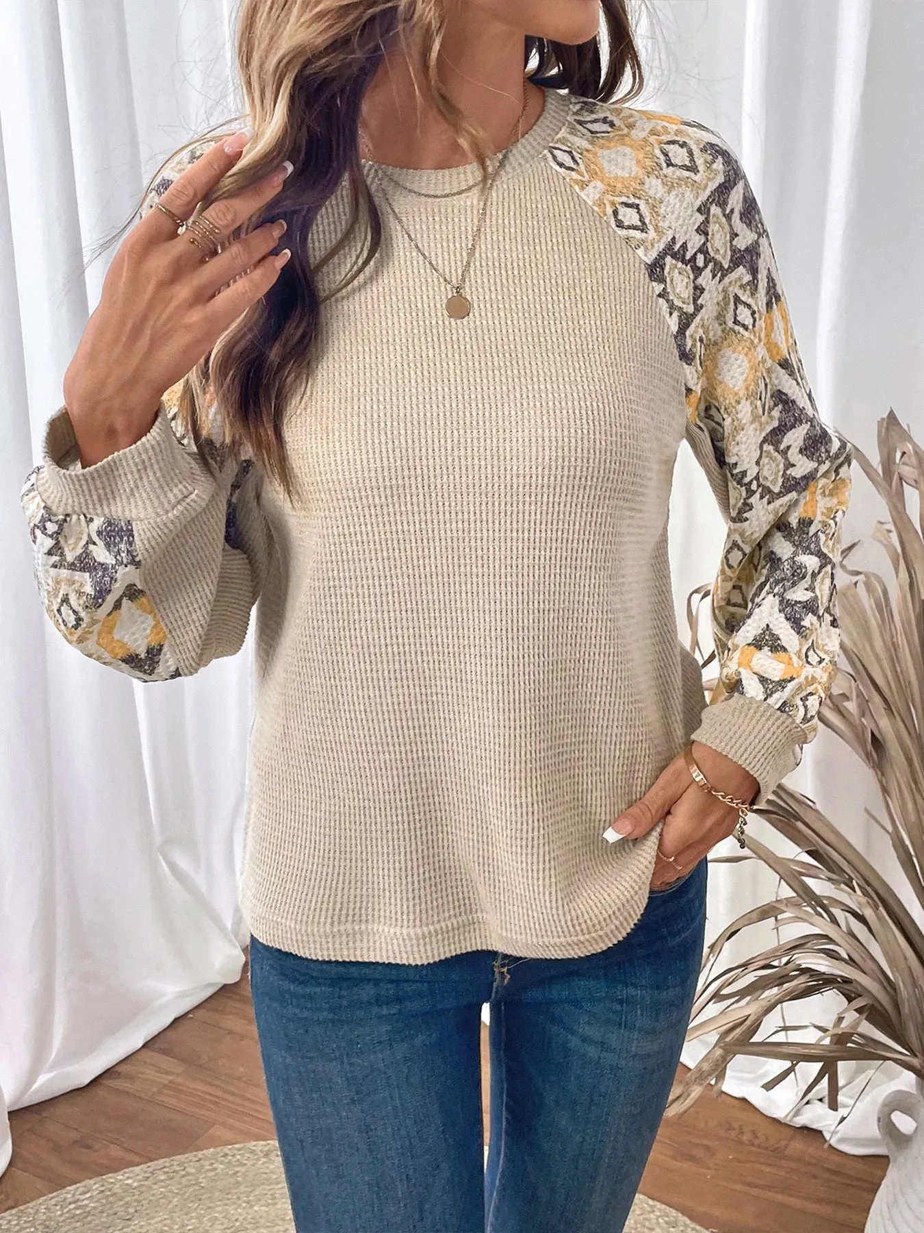 Geometric Pattern Long Sleeve T-Shirt sold by Charming Charlie product image thumbnail 2