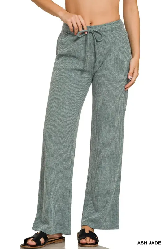 Zenana Ribbed Drawstring Lounge Pants sold by Charming Charlie