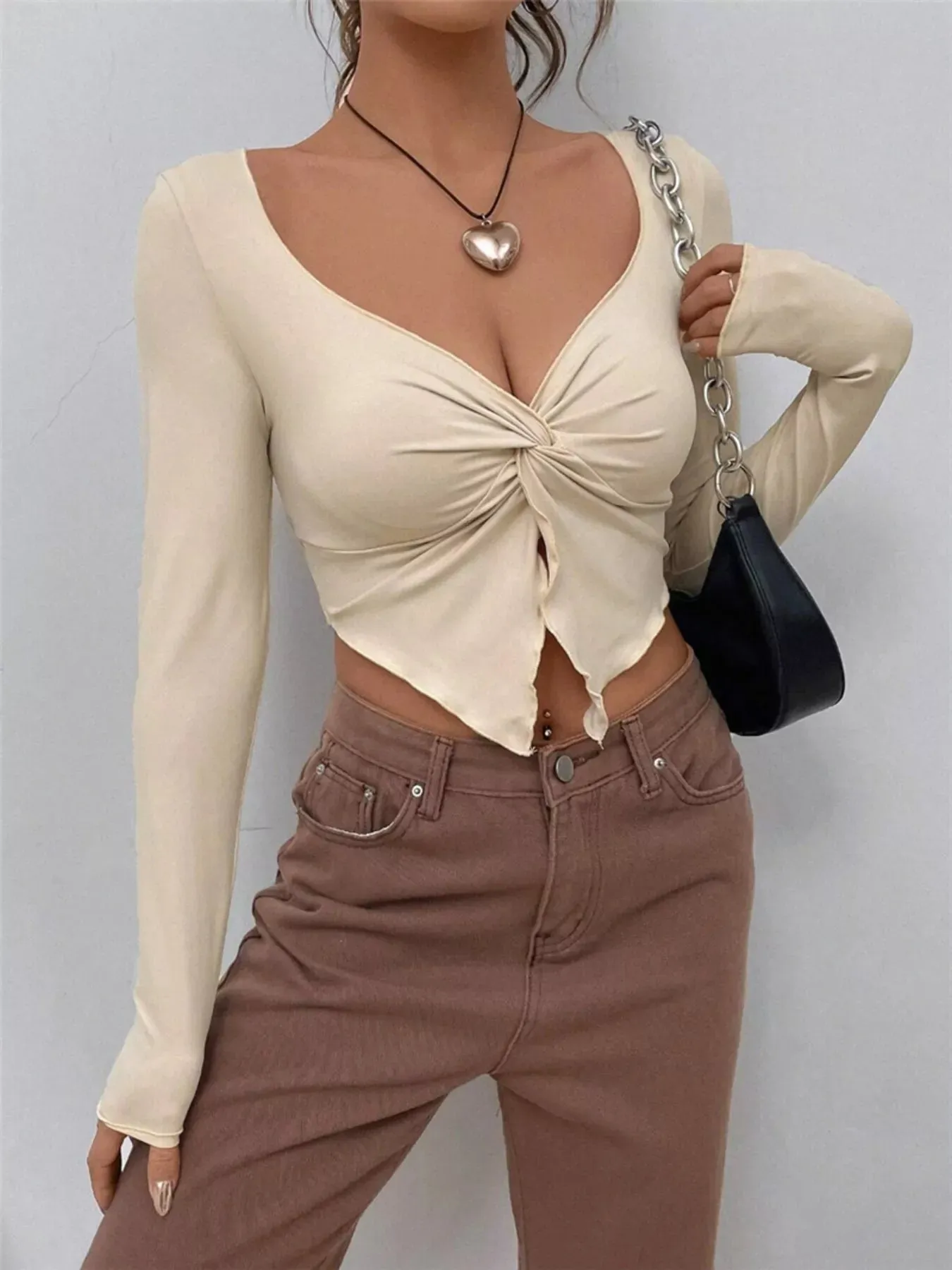 Twisted Front Long Sleeve T-Shirt sold by Charming Charlie product image thumbnail 2