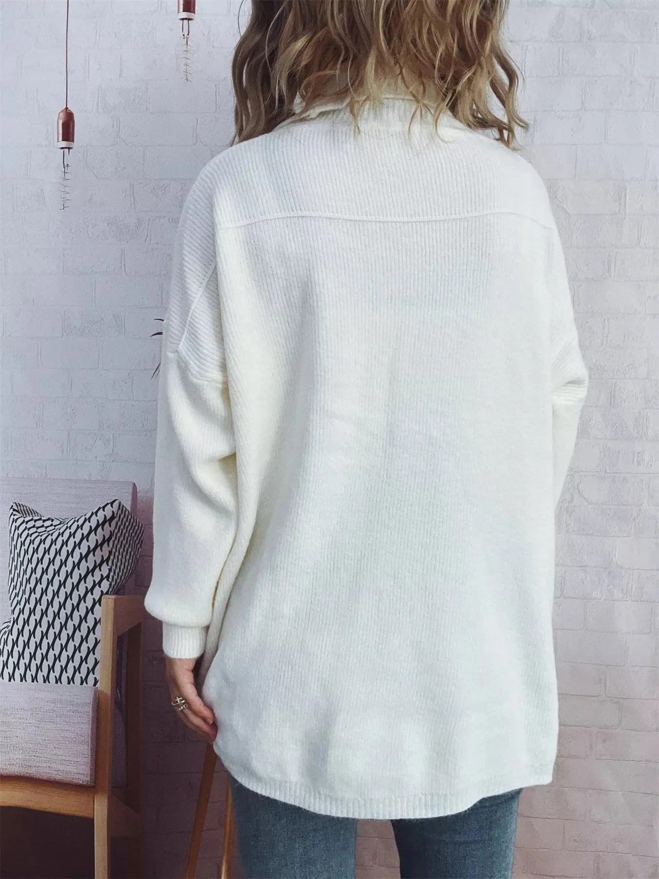 Slit Turtleneck Long Sleeve Sweater sold by Charming Charlie product image thumbnail 3