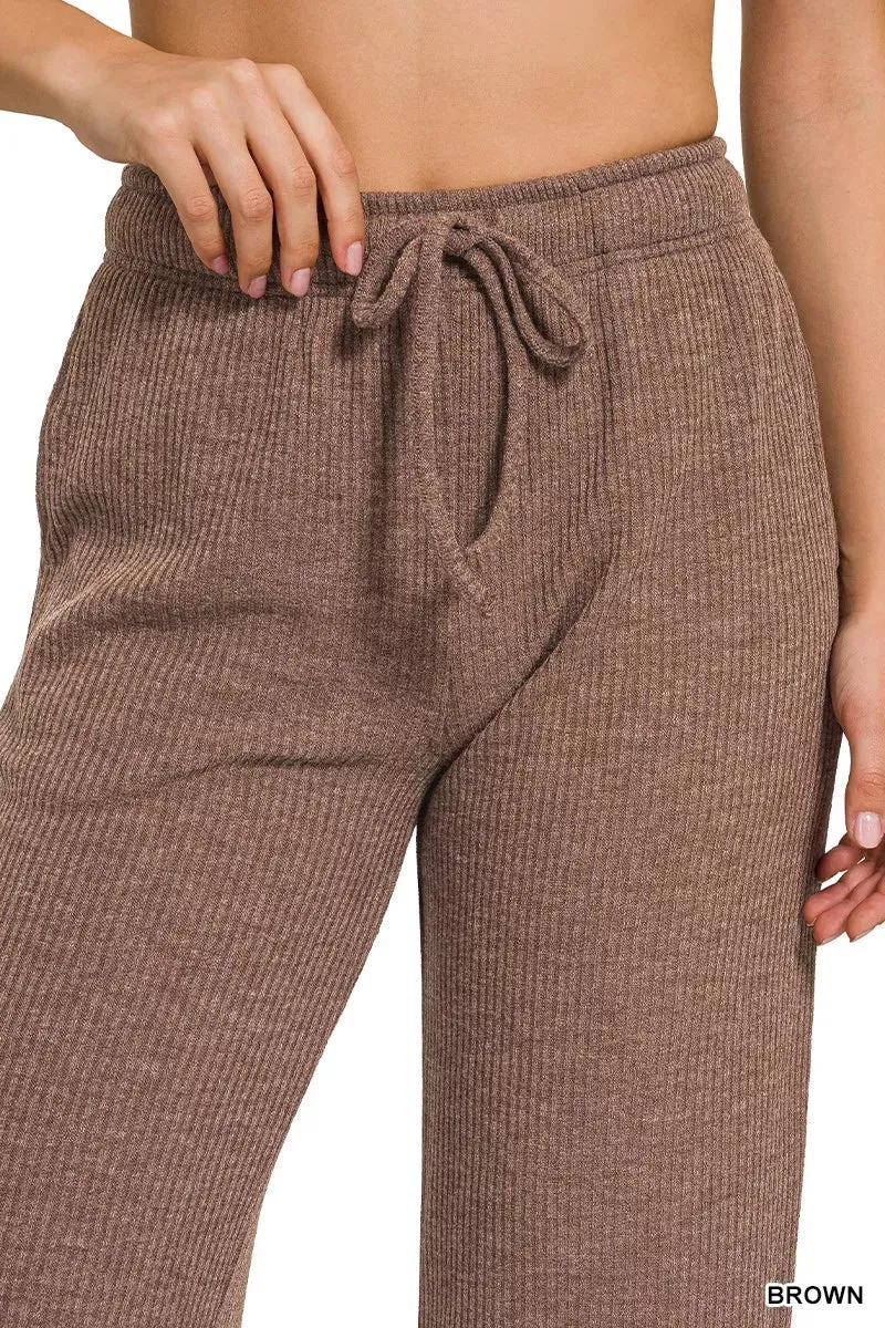 Zenana Ribbed Drawstring Lounge Pants sold by Charming Charlie product image thumbnail 5