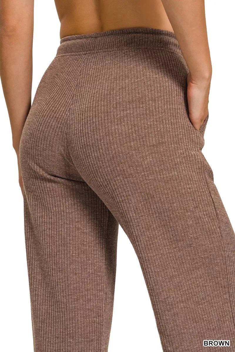 Zenana Ribbed Drawstring Lounge Pants sold by Charming Charlie product image thumbnail 4