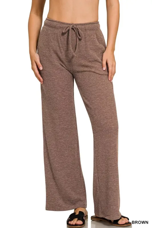 Zenana Ribbed Drawstring Lounge Pants sold by Charming Charlie