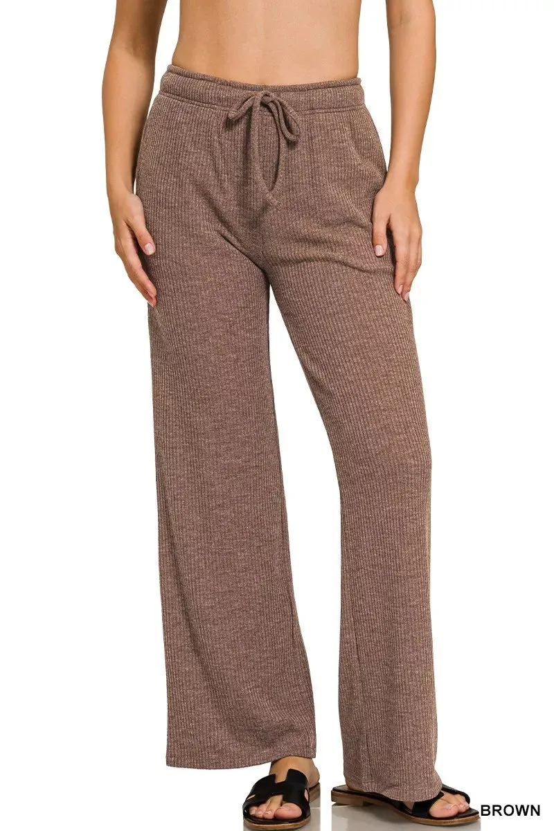 Zenana Ribbed Drawstring Lounge Pants sold by Charming Charlie