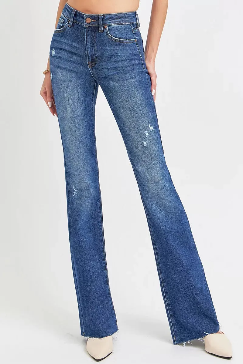 RISEN Full Size Distressed Mid Rise Flare Jeans Plus Size sold by Charming Charlie product image thumbnail 3