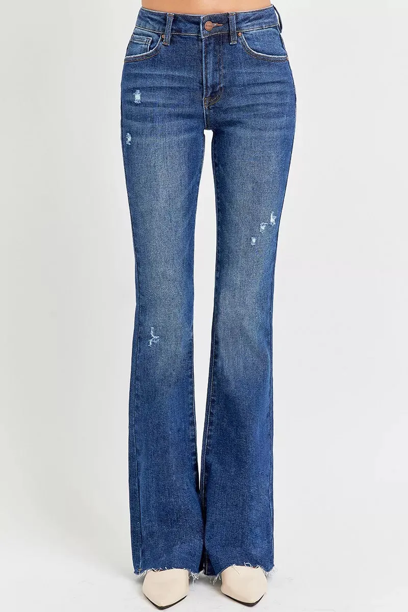 RISEN Full Size Distressed Mid Rise Flare Jeans Plus Size sold by Charming Charlie product image thumbnail 2