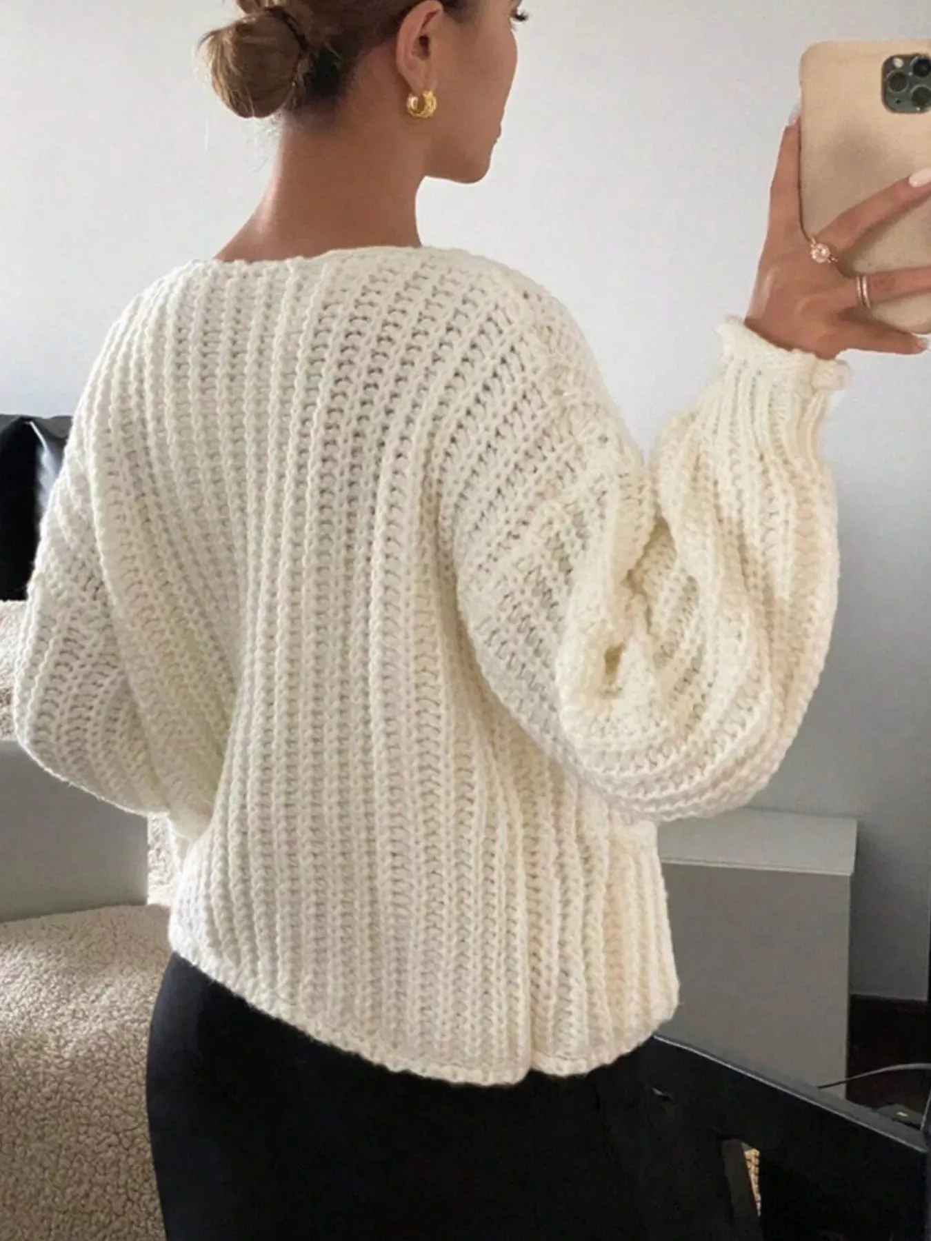 Button Up Dropped Shoulder Cardigan sold by Charming Charlie product image thumbnail 4