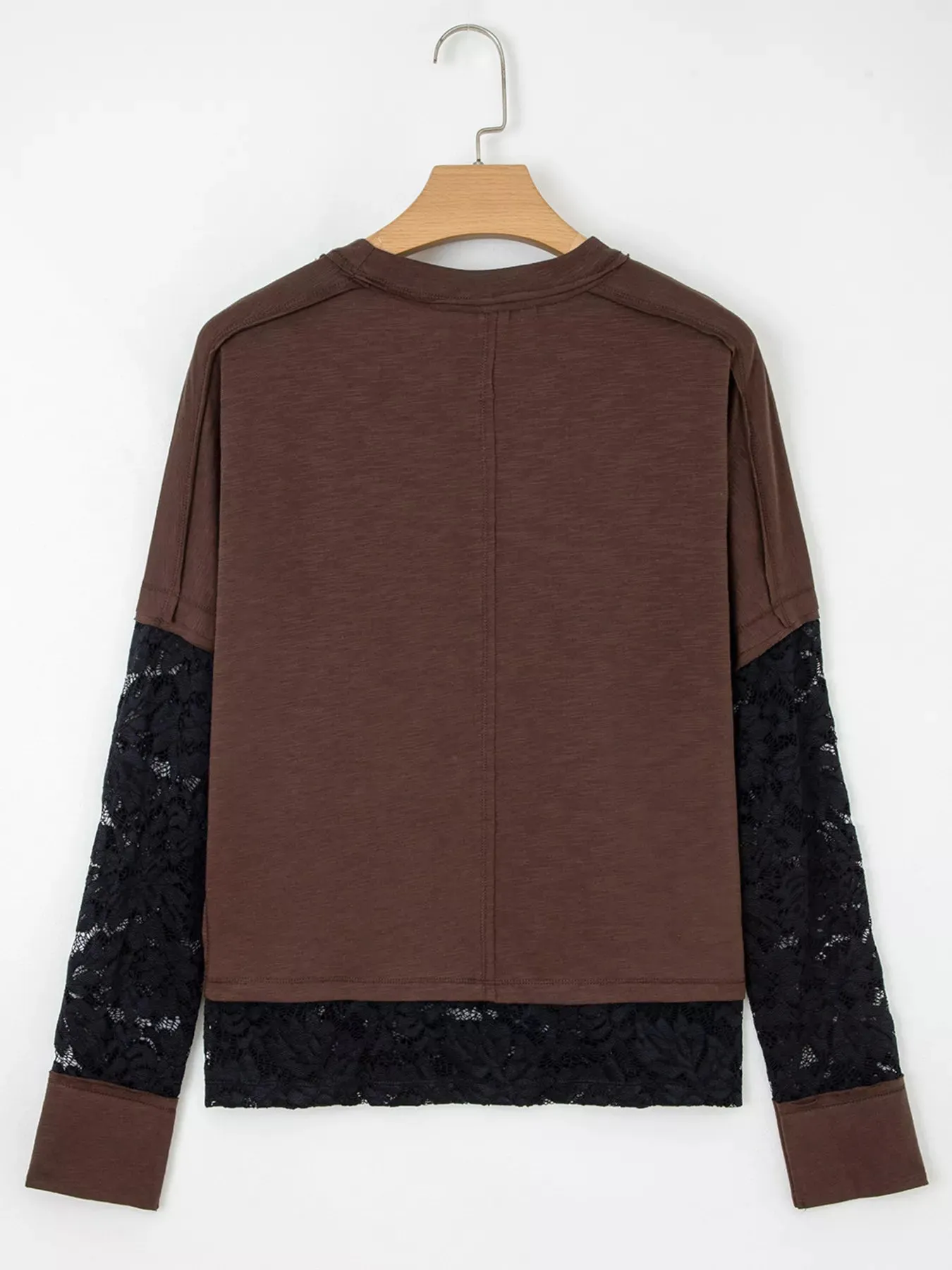 Sheer Lace Patchwork Casual Long Sleeve Top sold by Charming Charlie product image thumbnail 4