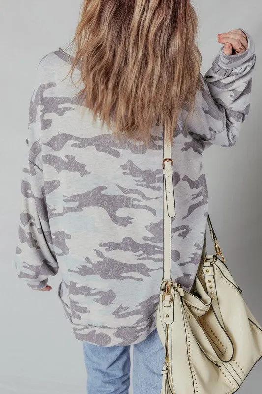 Plus Size Camouflage Crewneck Sweatshirt sold by Charming Charlie product image thumbnail 2