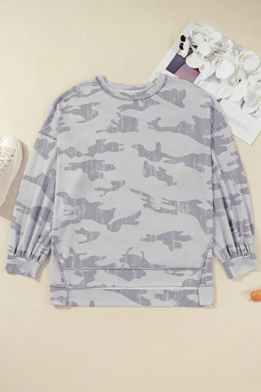 Plus Size Camouflage Crewneck Sweatshirt sold by Charming Charlie product image thumbnail 3