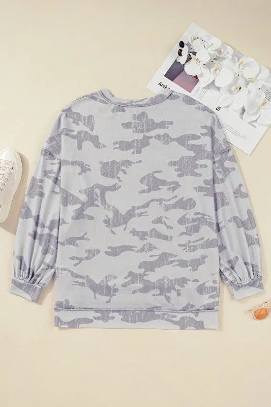 Plus Size Camouflage Crewneck Sweatshirt sold by Charming Charlie product image thumbnail 4