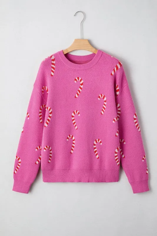 Christmas Candy Cane Drop Shoulder Sweater sold by Charming Charlie product image thumbnail 5
