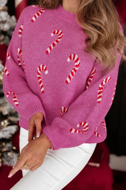 Christmas Candy Cane Drop Shoulder Sweater sold by Charming Charlie
