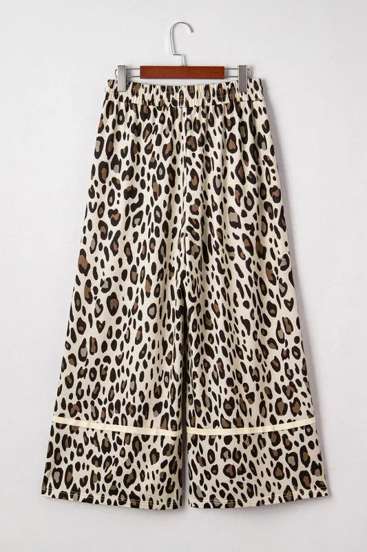 Leopard Wide Leg Cropped Pants sold by Charming Charlie product image thumbnail 3