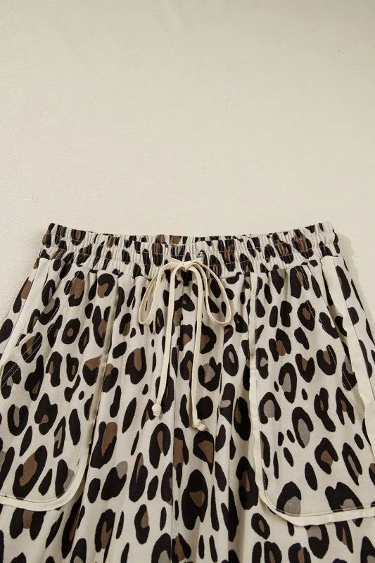 Leopard Wide Leg Cropped Pants sold by Charming Charlie product image thumbnail 4