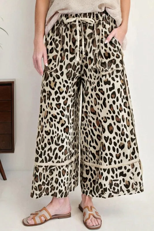 Leopard Wide Leg Cropped Pants sold by Charming Charlie