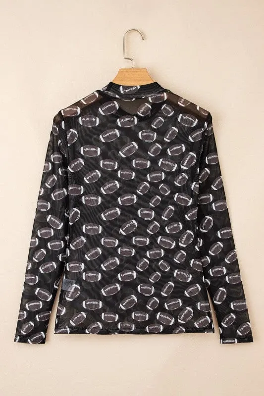Game Day Sheer Mesh Long Sleeve Top sold by Charming Charlie product image thumbnail 3