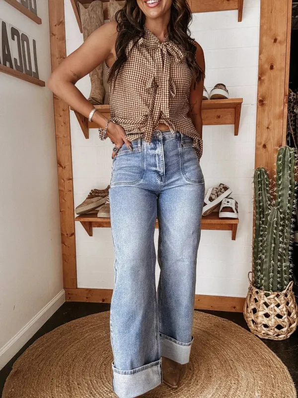 Wide Leg Wash Jeans sold by Charming Charlie