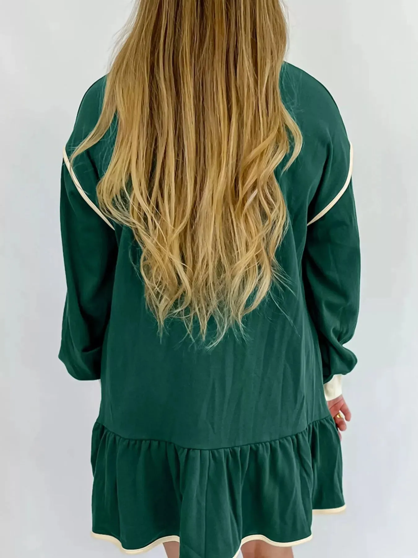 Ruffled Hem Dropped Shoulder Mini Dress sold by Charming Charlie product image thumbnail 2