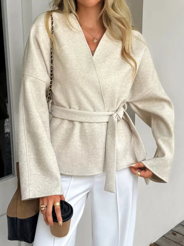 Surplice Dropped Shoulder Tie Belt Outerwear sold by Charming Charlie