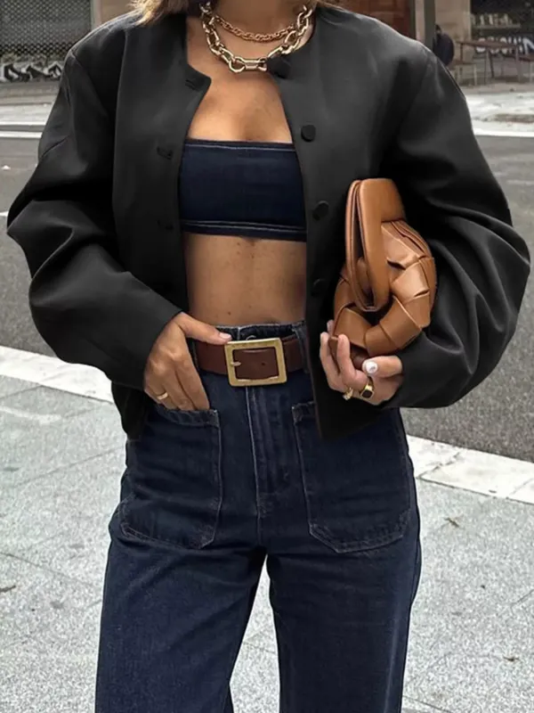 Button Up Long Sleeve Jacket sold by Charming Charlie