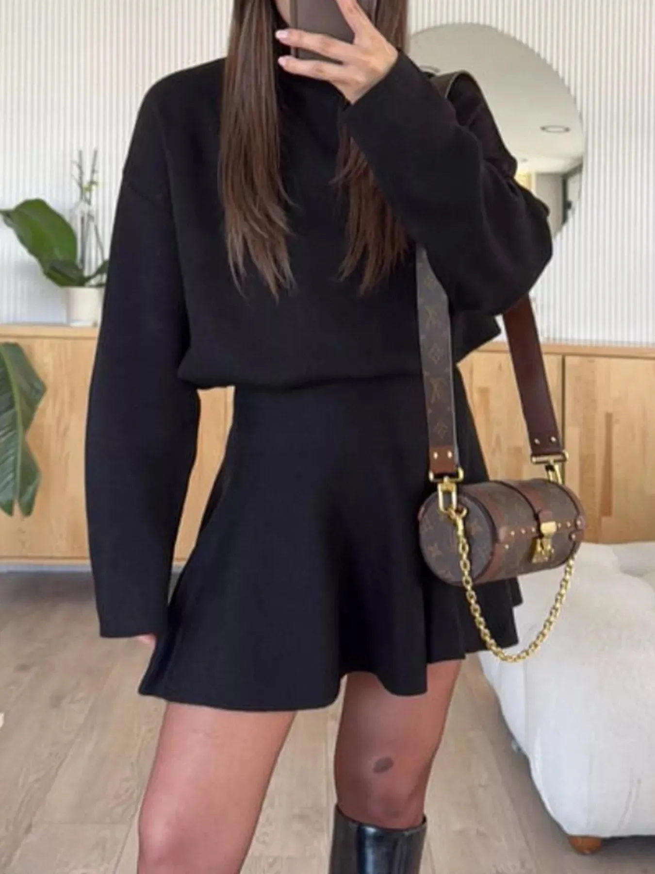 Round Neck Long Sleeve Mini Sweater Dress sold by Charming Charlie product image thumbnail 5