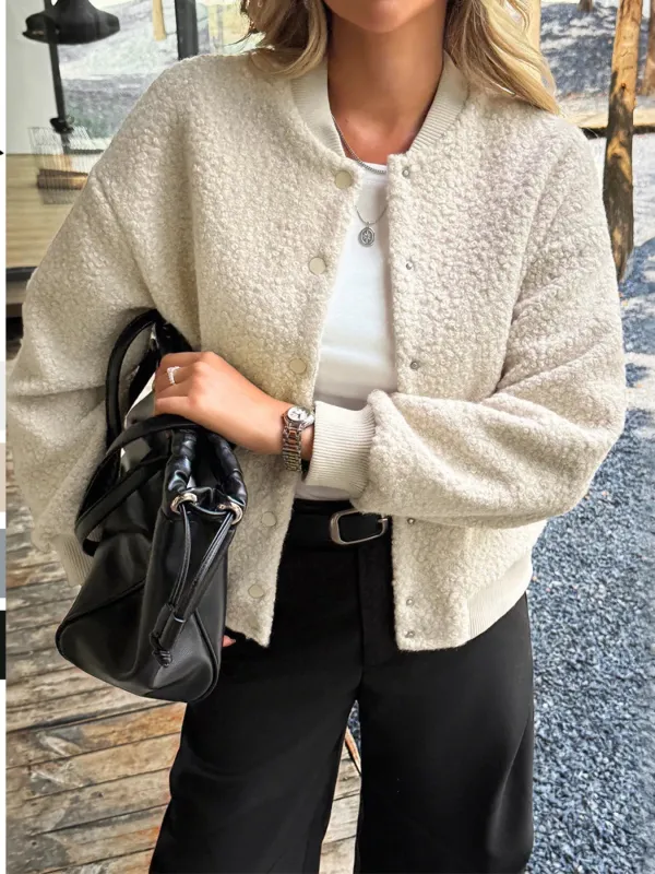 Snap Down Dropped Shoulder Jacket sold by Charming Charlie