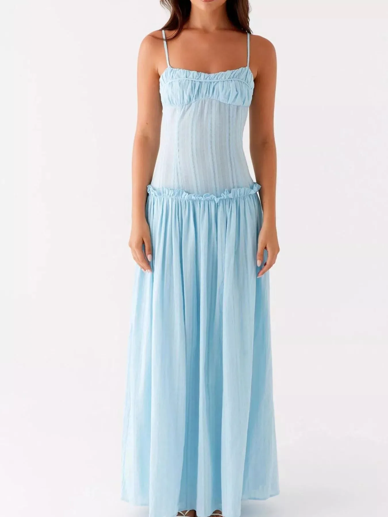 Frill Spaghetti Strap Maxi Dress sold by Charming Charlie product image thumbnail 5