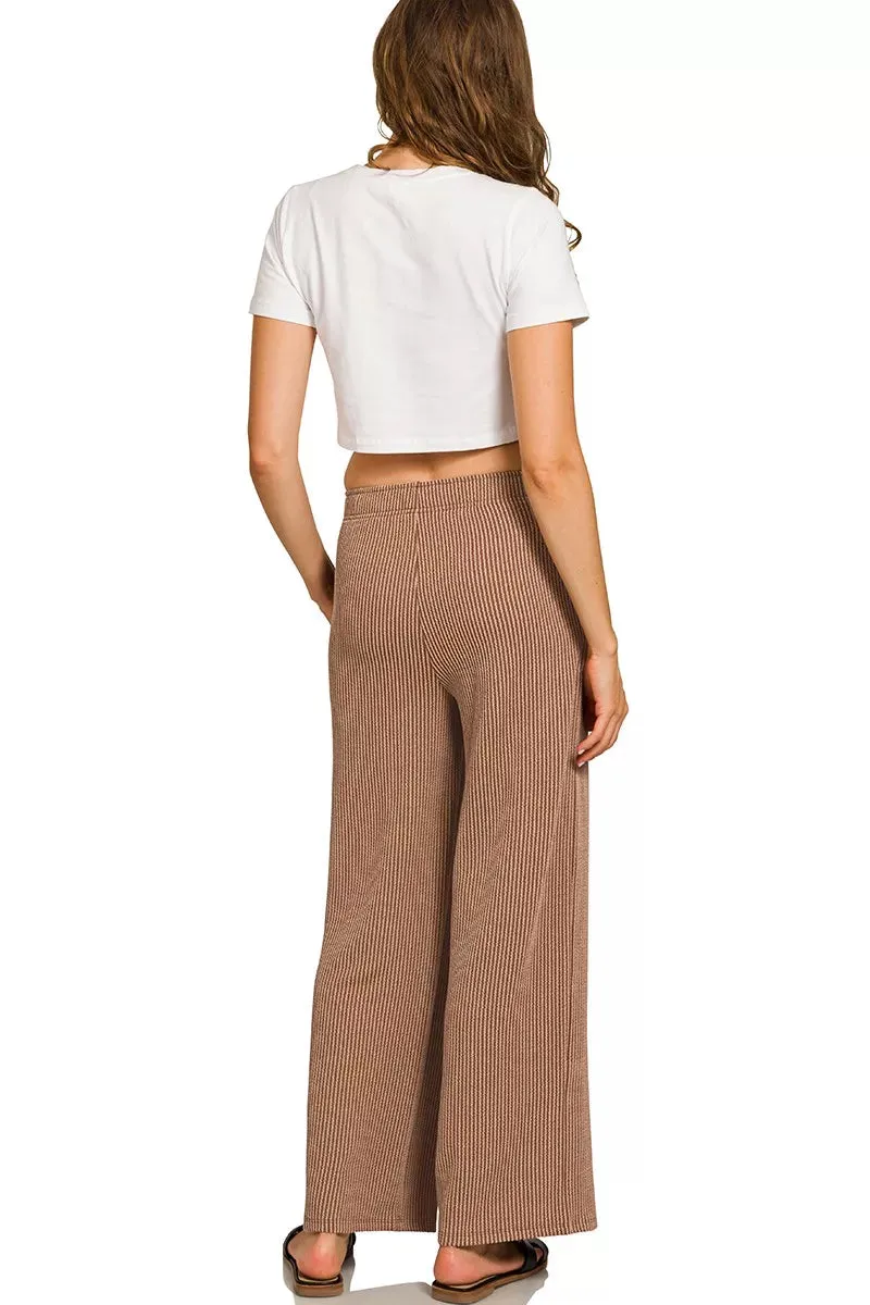 Zenana Raised Rib Short Sleeve Tee & Pants Set sold by Charming Charlie product image thumbnail 4