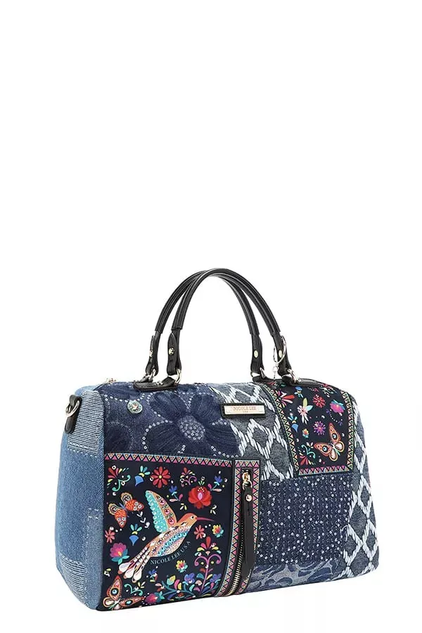 Nicole Lee USA Bosque De Amor Denim Boston Bag sold by Charming Charlie product image thumbnail 3