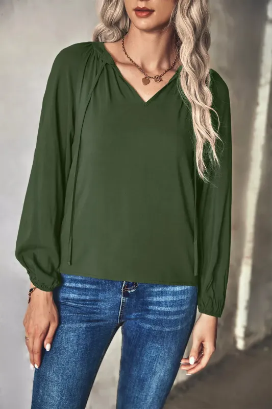 Tie Neck Long Sleeve Blouse sold by Charming Charlie