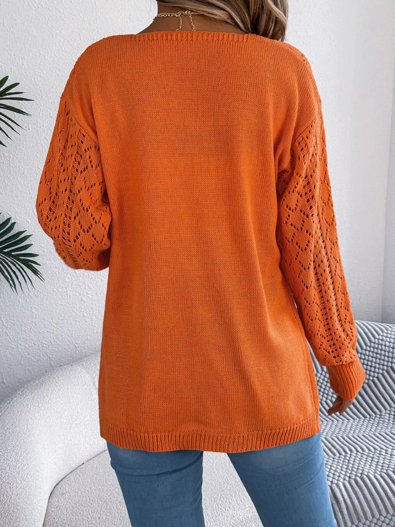 Openwork Open-Front Long Sleeve Cardigan sold by Charming Charlie product image thumbnail 2