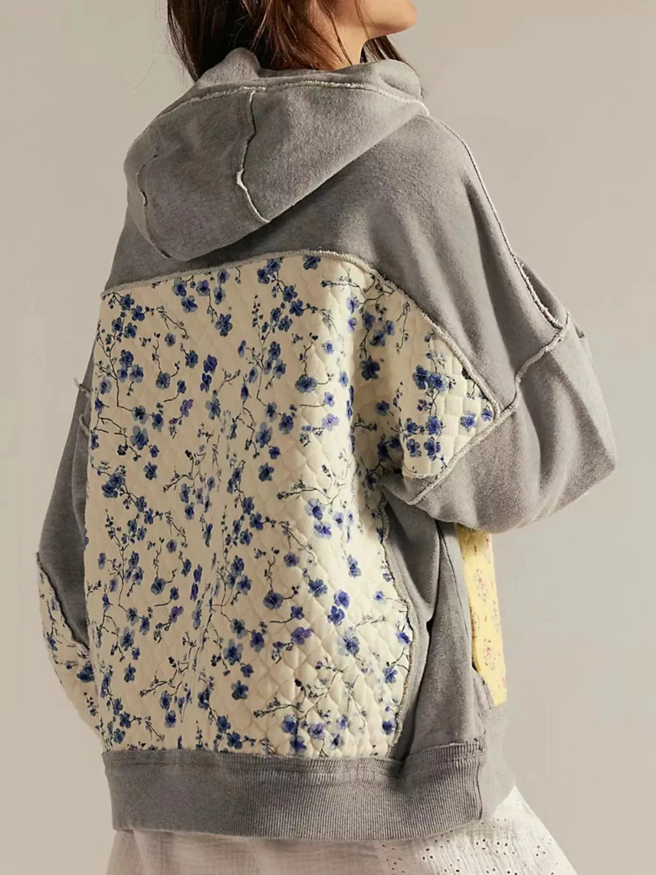 Exposed Seam Dropped Shoulder Hoodie sold by Charming Charlie product image thumbnail 4