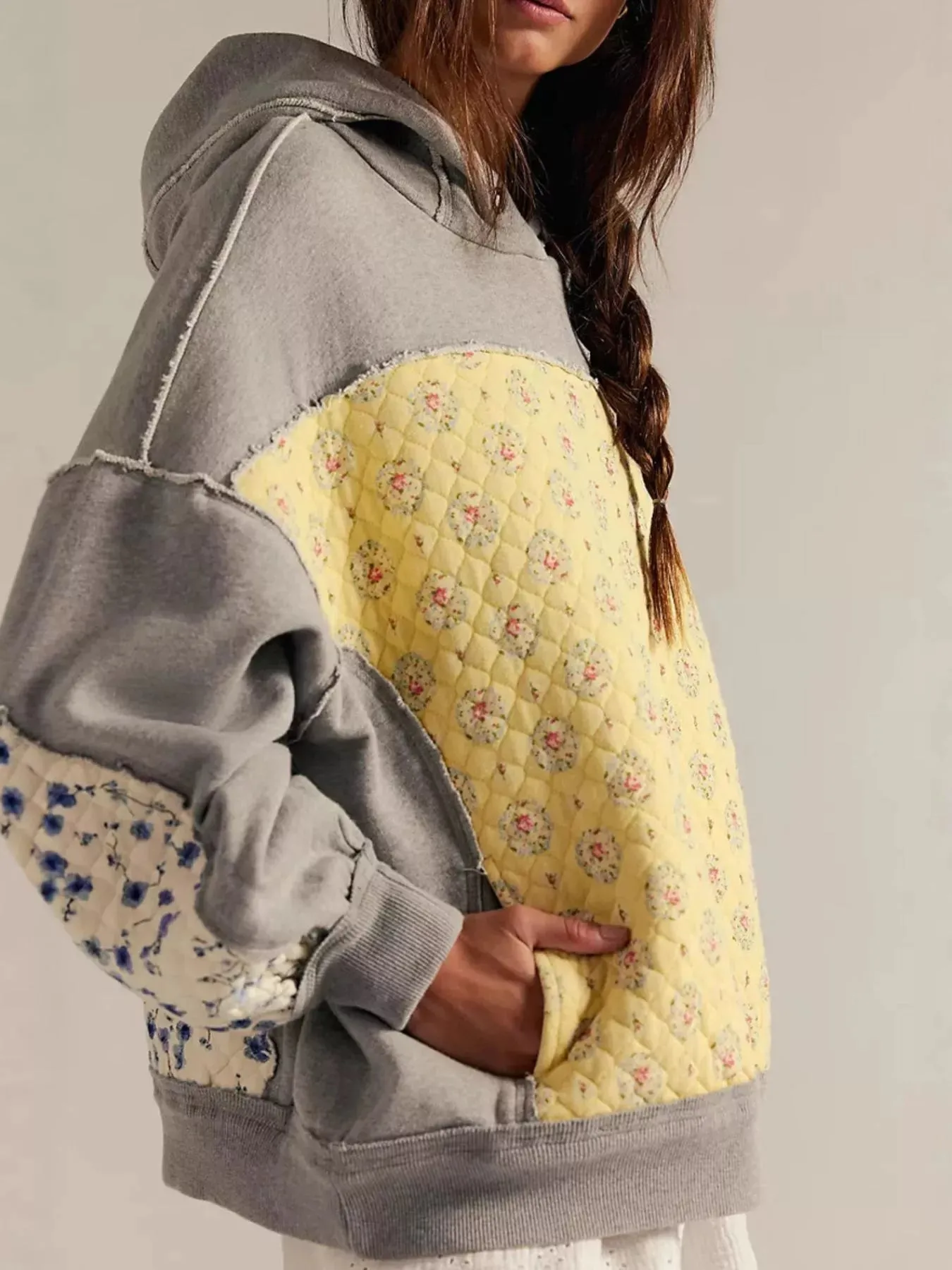 Exposed Seam Dropped Shoulder Hoodie sold by Charming Charlie product image thumbnail 2