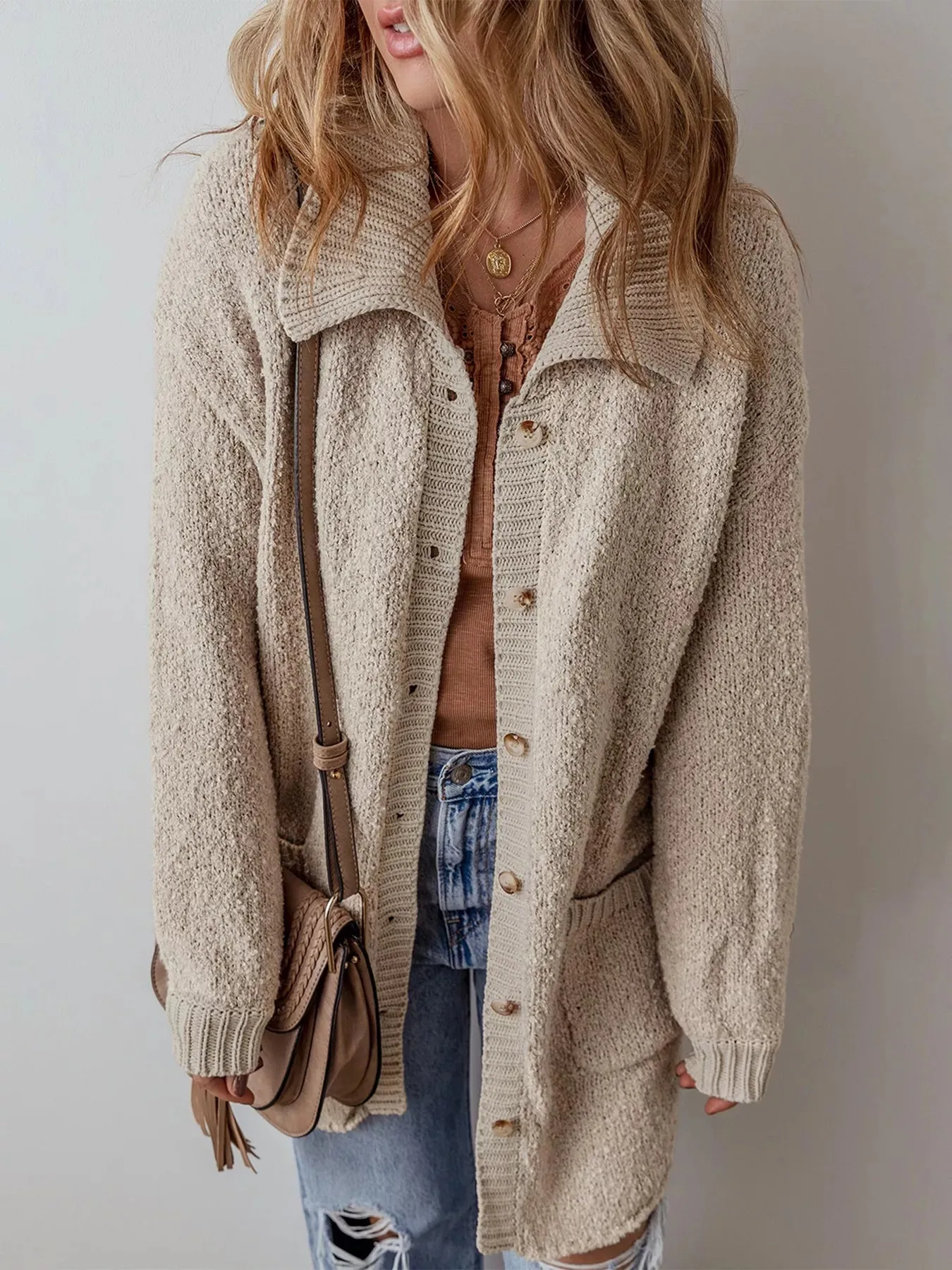 Button-Up Cardigan with Pockets sold by Charming Charlie product image thumbnail 5