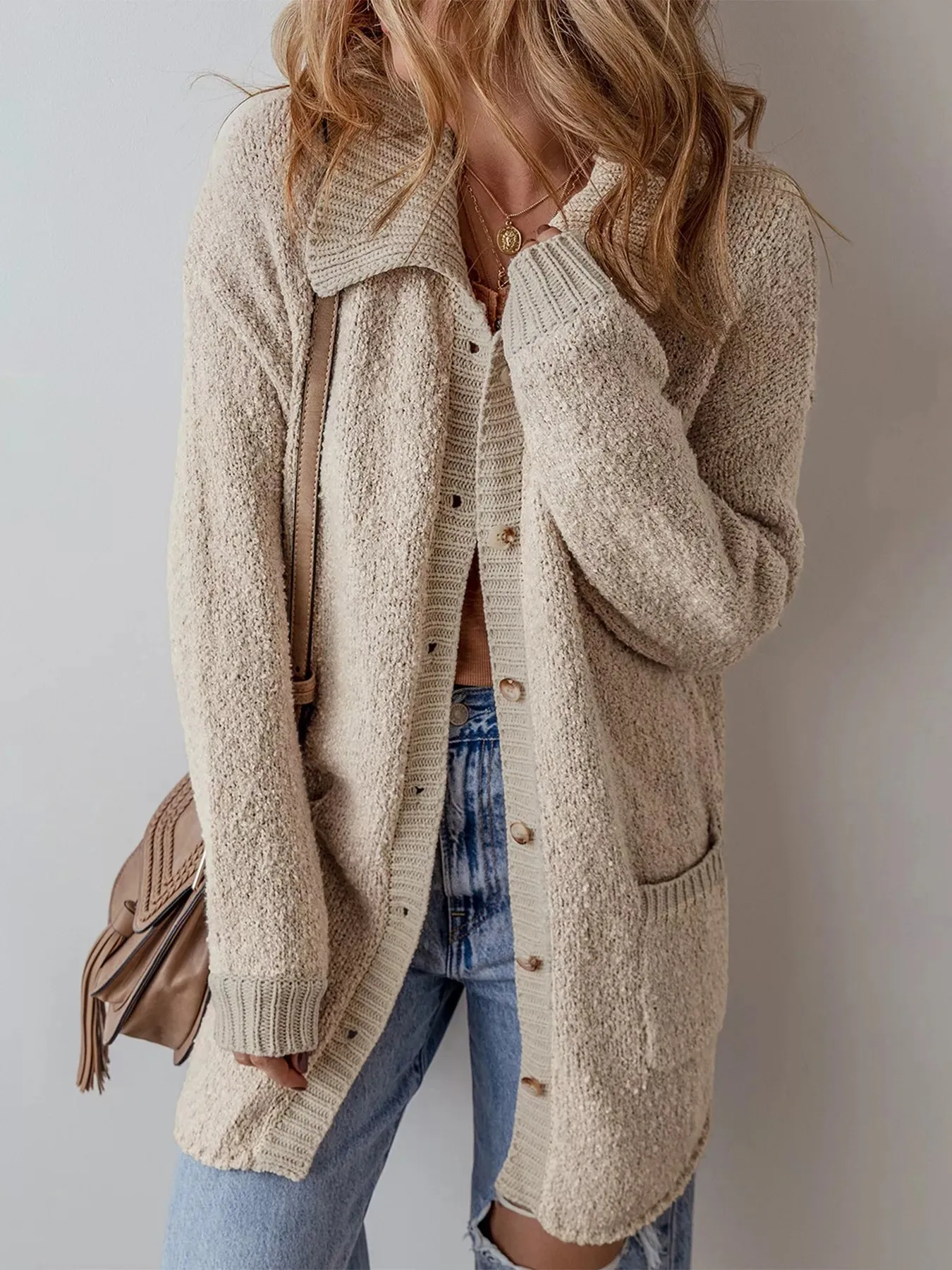 Button-Up Cardigan with Pockets sold by Charming Charlie product image thumbnail 3