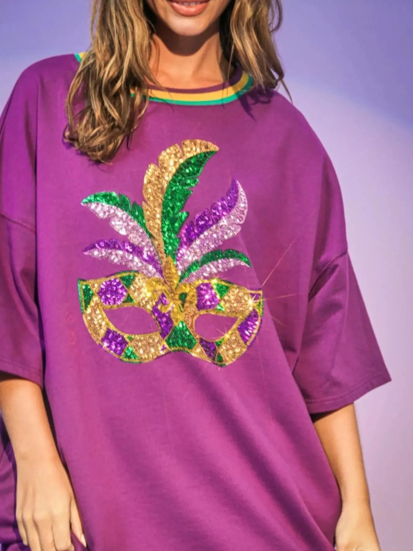 Sequin Round Neck 3/4 Sleeve Dress sold by Charming Charlie product image thumbnail 3