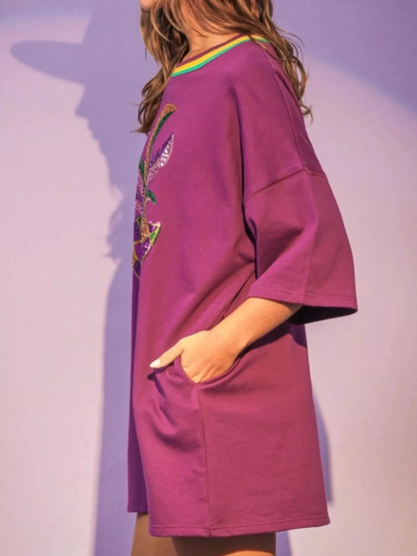 Sequin Round Neck 3/4 Sleeve Dress sold by Charming Charlie product image thumbnail 5