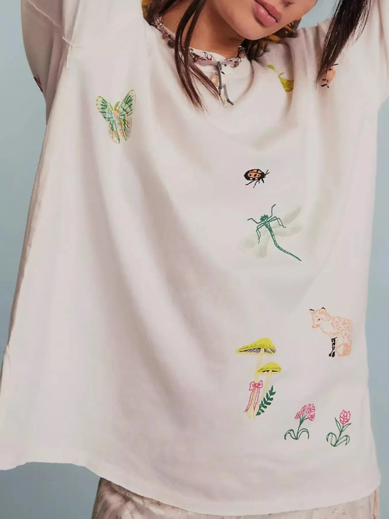 Embroidered Crew Neck Long Sleeve Sweatshirt sold by Charming Charlie product image thumbnail 4