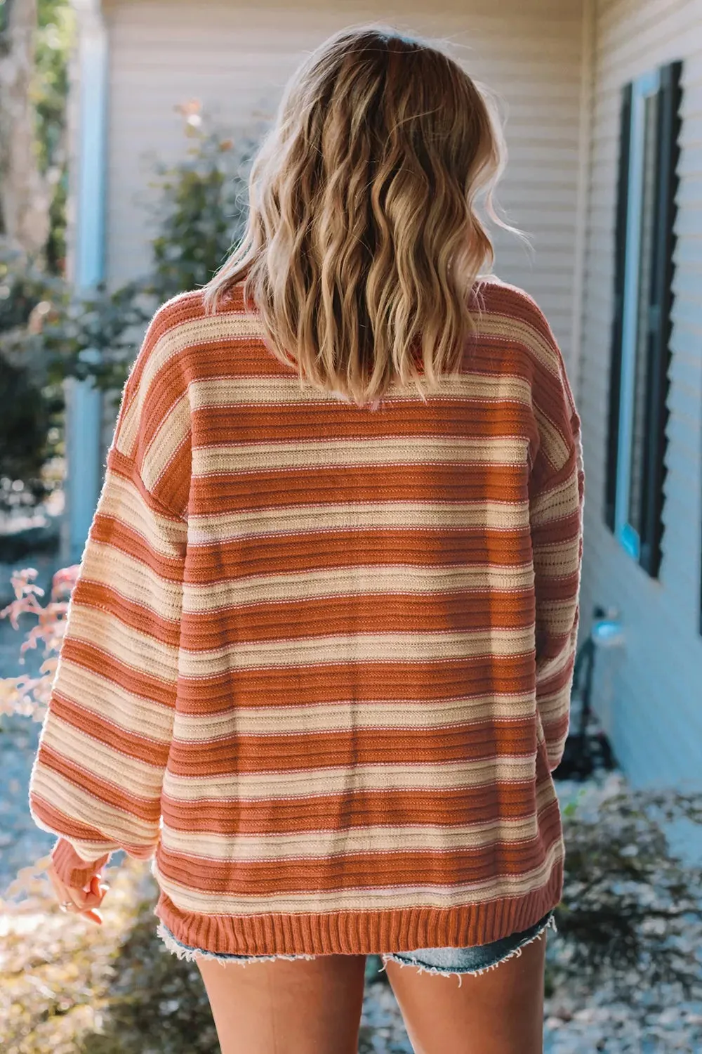 Striped Oversized Dropped Shoulder Sweater sold by Charming Charlie product image thumbnail 2