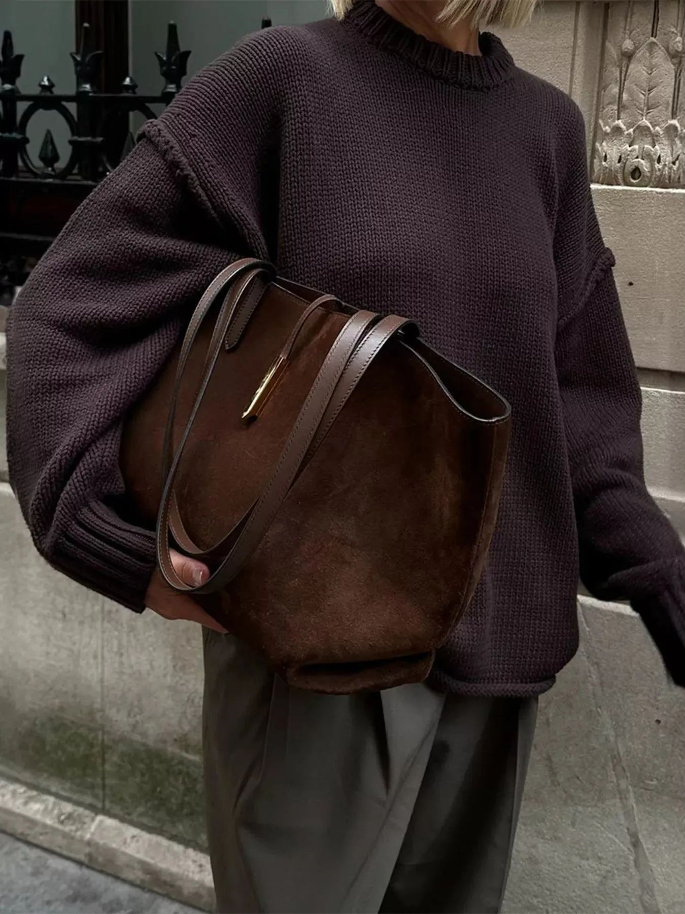 Round Neck Dropped Shoulder Sweater sold by Charming Charlie product image thumbnail 4