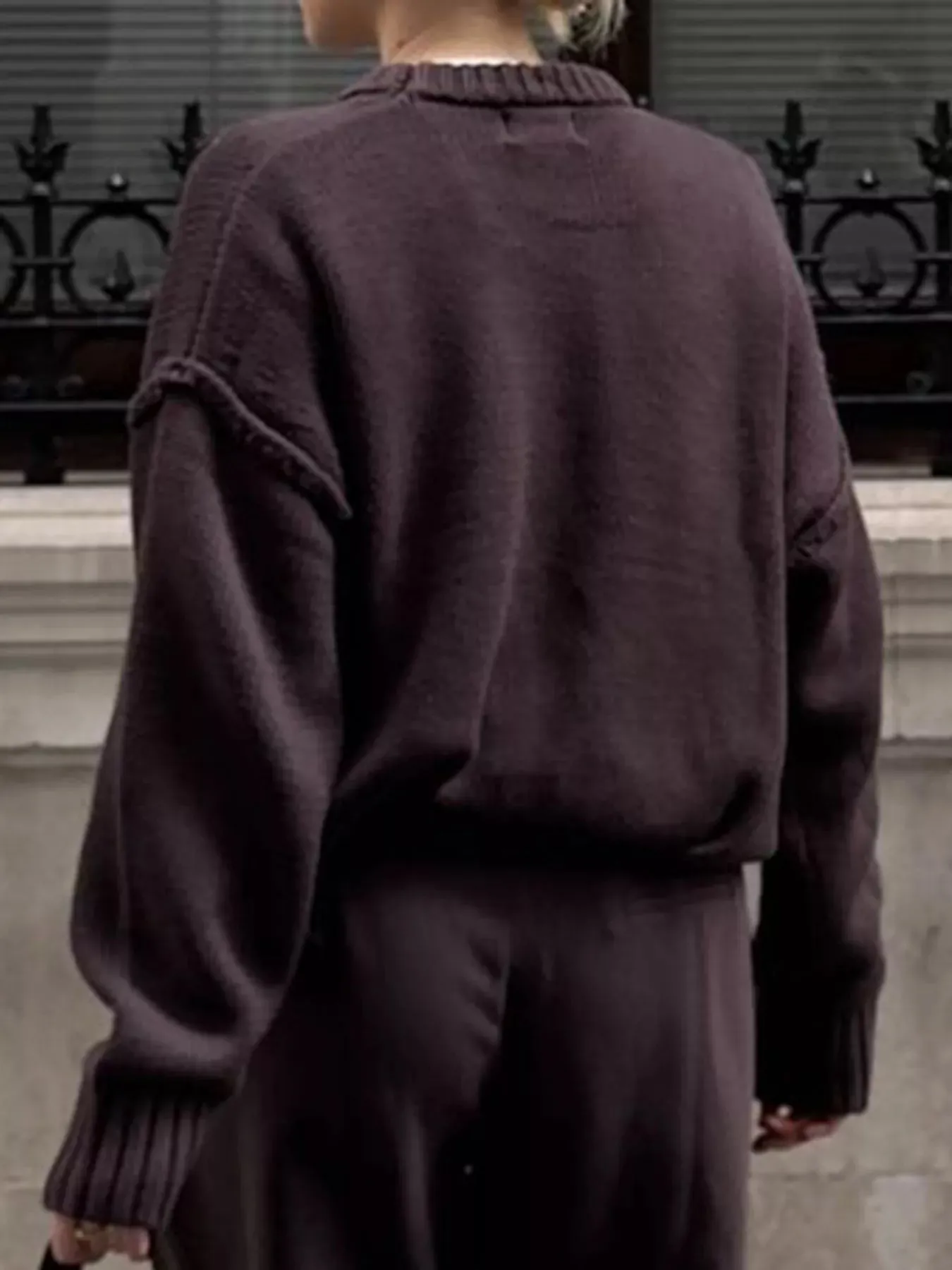 Round Neck Dropped Shoulder Sweater sold by Charming Charlie product image thumbnail 5