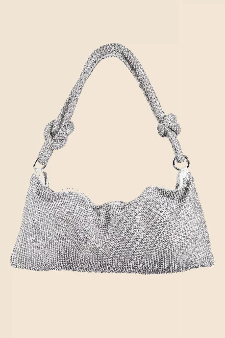 Fame Rhinestone Studded Hobo Bag sold by Charming Charlie