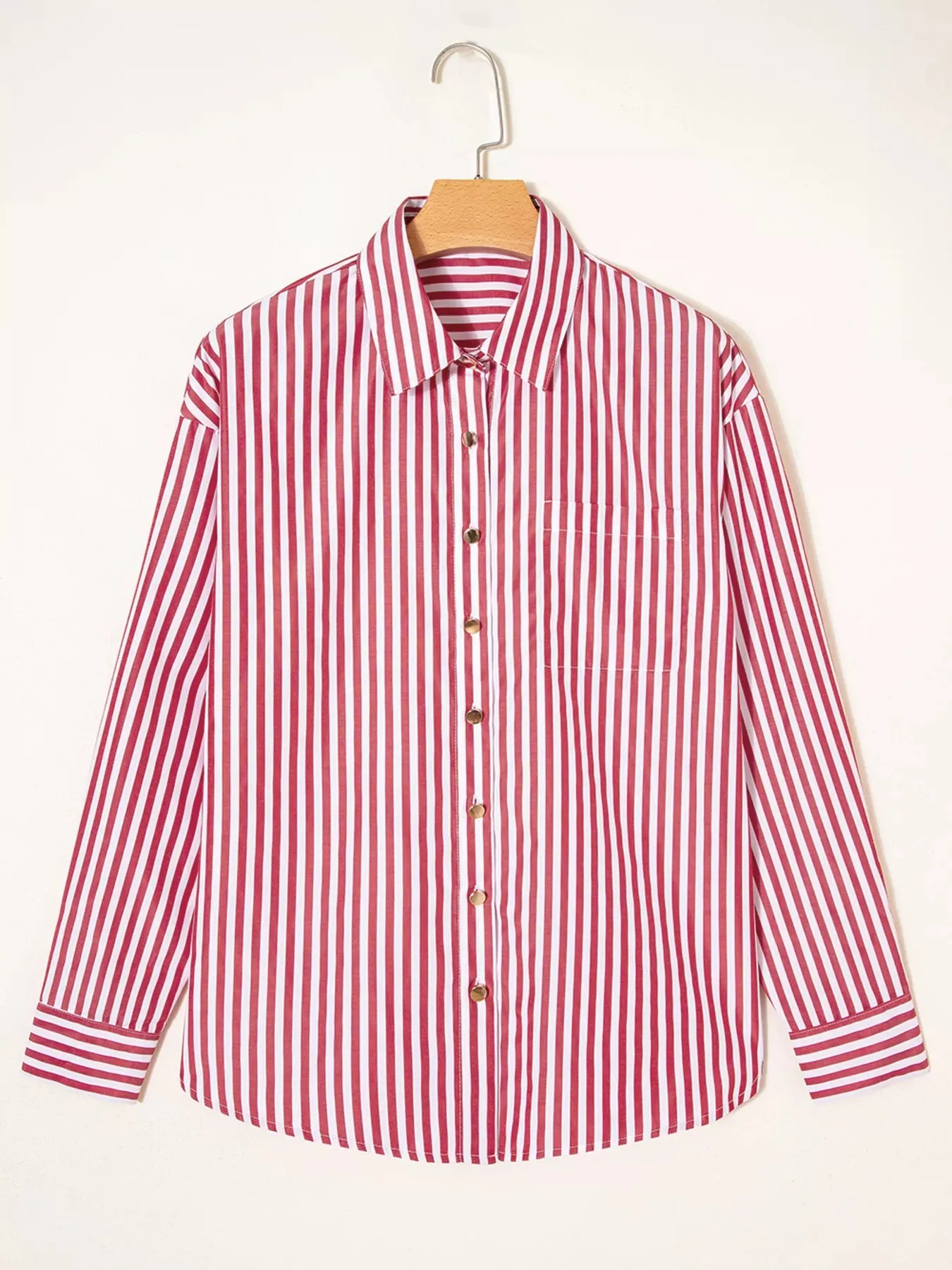 Striped Button-Up Long Sleeve Shirt sold by Charming Charlie product image thumbnail 4