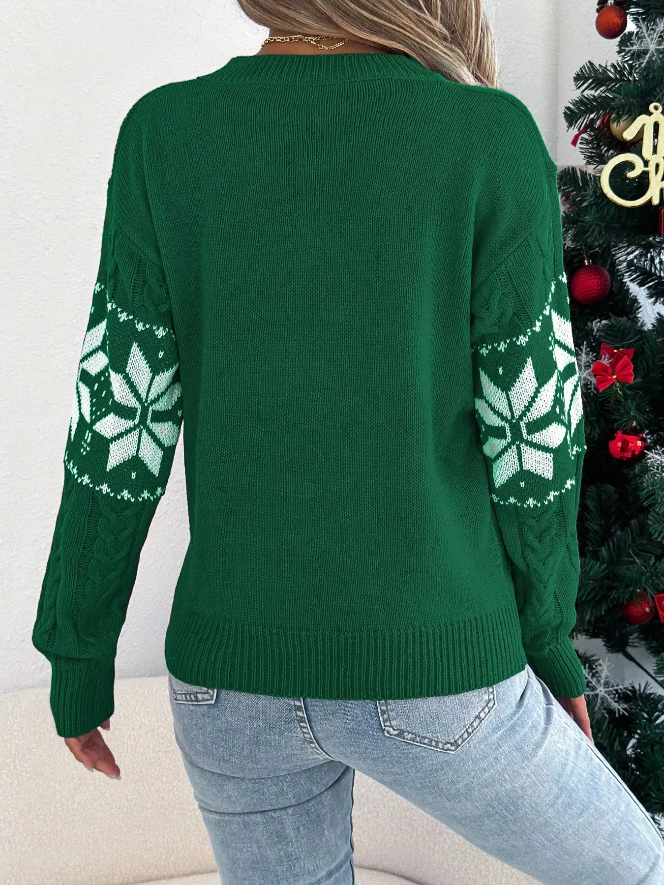 Christmas Snowflake Cable Knit Sweater sold by Charming Charlie product image thumbnail 2