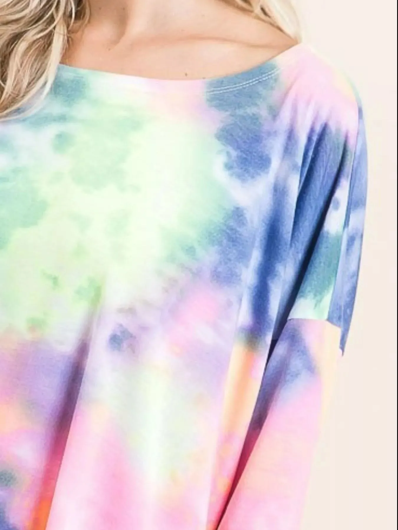 BiBi Tie Dye Print Low Gauge Knit Top sold by Charming Charlie product image thumbnail 2